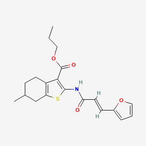 molecular formula C20H23NO4S B5400329 propyl 2-{[3-(2-furyl)acryloyl]amino}-6-methyl-4,5,6,7-tetrahydro-1-benzothiophene-3-carboxylate 