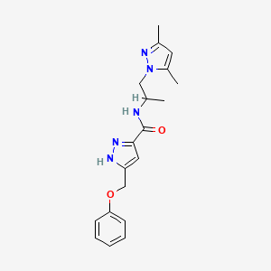 molecular formula C19H23N5O2 B5400365 N-[2-(3,5-dimethyl-1H-pyrazol-1-yl)-1-methylethyl]-5-(phenoxymethyl)-1H-pyrazole-3-carboxamide 