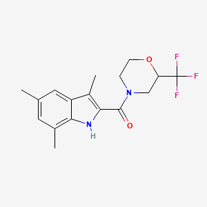 molecular formula C17H19F3N2O2 B5400368 3,5,7-trimethyl-2-{[2-(trifluoromethyl)morpholin-4-yl]carbonyl}-1H-indole 