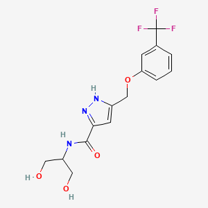 N-[2-hydroxy-1-(hydroxymethyl)ethyl]-5-{[3-(trifluoromethyl)phenoxy]methyl}-1H-pyrazole-3-carboxamide