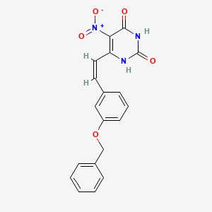 molecular formula C19H15N3O5 B5400416 6-{2-[3-(benzyloxy)phenyl]vinyl}-5-nitro-2,4(1H,3H)-pyrimidinedione 