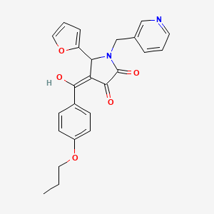 molecular formula C24H22N2O5 B5400430 5-(2-furyl)-3-hydroxy-4-(4-propoxybenzoyl)-1-(3-pyridinylmethyl)-1,5-dihydro-2H-pyrrol-2-one 