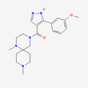 4-{[3-(3-methoxyphenyl)-1H-pyrazol-4-yl]carbonyl}-1,9-dimethyl-1,4,9-triazaspiro[5.5]undecane