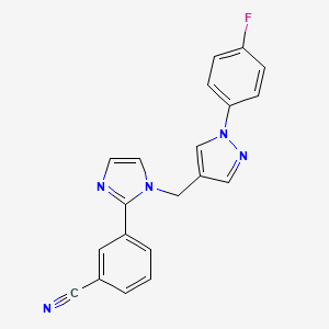 molecular formula C20H14FN5 B5400444 3-(1-{[1-(4-fluorophenyl)-1H-pyrazol-4-yl]methyl}-1H-imidazol-2-yl)benzonitrile 