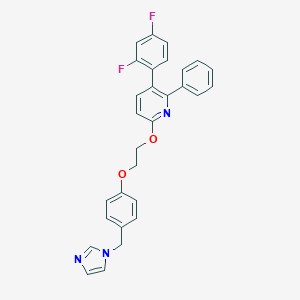 molecular formula C29H23F2N3O2 B540045 Pyridine, 3-(2,4-difluorophenyl)-6-(2-(4-(1H-imidazol-1-ylmethyl)phenoxy)ethoxy)-2-phenyl- CAS No. 385413-62-7