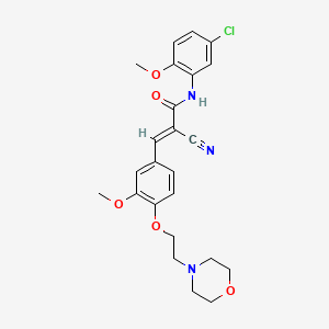molecular formula C24H26ClN3O5 B5400451 N-(5-chloro-2-methoxyphenyl)-2-cyano-3-{3-methoxy-4-[2-(4-morpholinyl)ethoxy]phenyl}acrylamide 