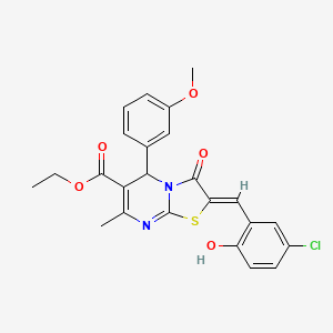 molecular formula C24H21ClN2O5S B5400456 ethyl 2-(5-chloro-2-hydroxybenzylidene)-5-(3-methoxyphenyl)-7-methyl-3-oxo-2,3-dihydro-5H-[1,3]thiazolo[3,2-a]pyrimidine-6-carboxylate 