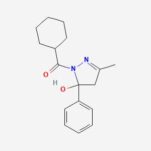 molecular formula C17H22N2O2 B5400467 1-(cyclohexylcarbonyl)-3-methyl-5-phenyl-4,5-dihydro-1H-pyrazol-5-ol 
