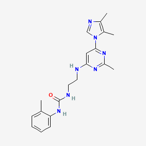 molecular formula C20H25N7O B5400477 N-(2-{[6-(4,5-dimethyl-1H-imidazol-1-yl)-2-methyl-4-pyrimidinyl]amino}ethyl)-N'-(2-methylphenyl)urea 