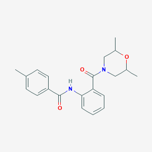 molecular formula C21H24N2O3 B5400491 N-{2-[(2,6-dimethyl-4-morpholinyl)carbonyl]phenyl}-4-methylbenzamide 