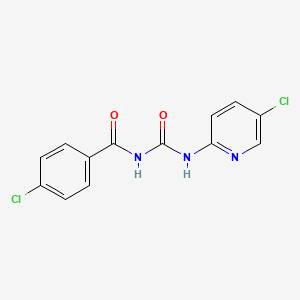 molecular formula C13H9Cl2N3O2 B5400497 4-chloro-N-{[(5-chloro-2-pyridinyl)amino]carbonyl}benzamide 