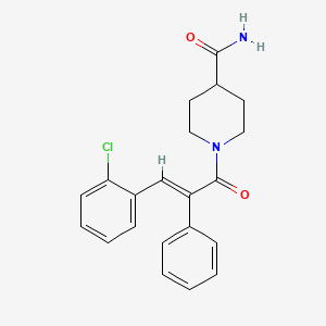 molecular formula C21H21ClN2O2 B5400521 1-[3-(2-chlorophenyl)-2-phenylacryloyl]-4-piperidinecarboxamide 