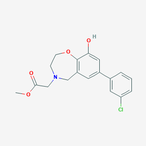 molecular formula C18H18ClNO4 B5400559 methyl [7-(3-chlorophenyl)-9-hydroxy-2,3-dihydro-1,4-benzoxazepin-4(5H)-yl]acetate 