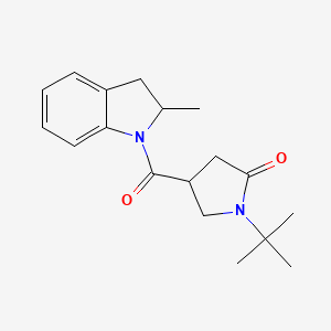 molecular formula C18H24N2O2 B5400561 1-tert-butyl-4-[(2-methyl-2,3-dihydro-1H-indol-1-yl)carbonyl]pyrrolidin-2-one 