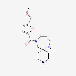 molecular formula C18H29N3O3 B5400599 11-[5-(methoxymethyl)-2-furoyl]-3,7-dimethyl-3,7,11-triazaspiro[5.6]dodecane 