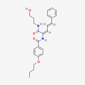 molecular formula C25H30N2O4 B5400612 4-butoxy-N-(1-{[(3-hydroxypropyl)amino]carbonyl}-4-phenyl-1,3-butadien-1-yl)benzamide 