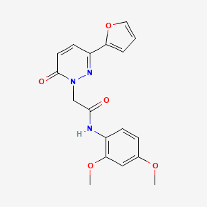molecular formula C18H17N3O5 B5400627 N-(2,4-dimethoxyphenyl)-2-[3-(2-furyl)-6-oxo-1(6H)-pyridazinyl]acetamide 