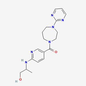molecular formula C18H24N6O2 B5400668 2-({5-[(4-pyrimidin-2-yl-1,4-diazepan-1-yl)carbonyl]pyridin-2-yl}amino)propan-1-ol 