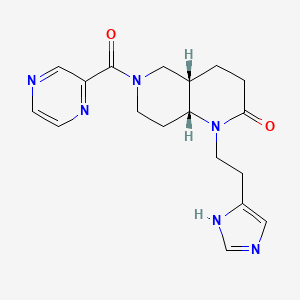 molecular formula C18H22N6O2 B5400702 (4aS*,8aR*)-1-[2-(1H-imidazol-4-yl)ethyl]-6-(pyrazin-2-ylcarbonyl)octahydro-1,6-naphthyridin-2(1H)-one 