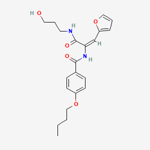 molecular formula C21H26N2O5 B5400738 4-butoxy-N-(2-(2-furyl)-1-{[(3-hydroxypropyl)amino]carbonyl}vinyl)benzamide 