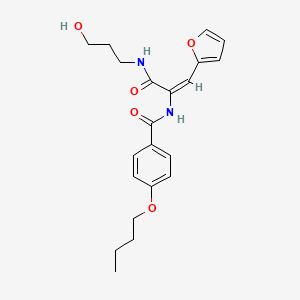 molecular formula C21H26N2O5 B5400738 4-butoxy-N-[(E)-1-(furan-2-yl)-3-(3-hydroxypropylamino)-3-oxoprop-1-en-2-yl]benzamide 