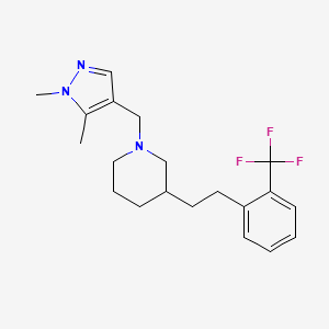 molecular formula C20H26F3N3 B5400742 1-[(1,5-dimethyl-1H-pyrazol-4-yl)methyl]-3-{2-[2-(trifluoromethyl)phenyl]ethyl}piperidine 