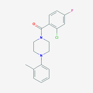 molecular formula C18H18ClFN2O B5400787 1-(2-chloro-4-fluorobenzoyl)-4-(2-methylphenyl)piperazine 