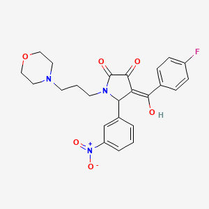 molecular formula C24H24FN3O6 B5400816 4-(4-fluorobenzoyl)-3-hydroxy-1-[3-(4-morpholinyl)propyl]-5-(3-nitrophenyl)-1,5-dihydro-2H-pyrrol-2-one 