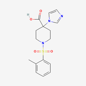 4-(1H-imidazol-1-yl)-1-[(2-methylphenyl)sulfonyl]piperidine-4-carboxylic acid