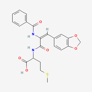 N-[3-(1,3-benzodioxol-5-yl)-2-(benzoylamino)acryloyl]methionine