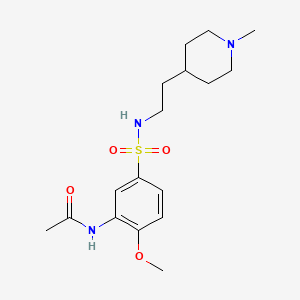 N-[2-methoxy-5-({[2-(1-methyl-4-piperidinyl)ethyl]amino}sulfonyl)phenyl]acetamide