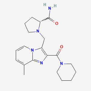 1-{[8-methyl-2-(piperidin-1-ylcarbonyl)imidazo[1,2-a]pyridin-3-yl]methyl}-D-prolinamide