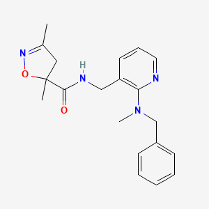 molecular formula C20H24N4O2 B5400939 N-({2-[benzyl(methyl)amino]pyridin-3-yl}methyl)-3,5-dimethyl-4,5-dihydroisoxazole-5-carboxamide 