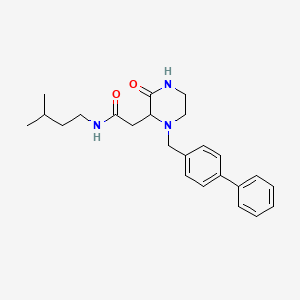 molecular formula C24H31N3O2 B5400946 2-[1-(4-biphenylylmethyl)-3-oxo-2-piperazinyl]-N-(3-methylbutyl)acetamide 