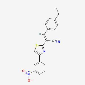 molecular formula C20H15N3O2S B5400960 3-(4-ethylphenyl)-2-[4-(3-nitrophenyl)-1,3-thiazol-2-yl]acrylonitrile 