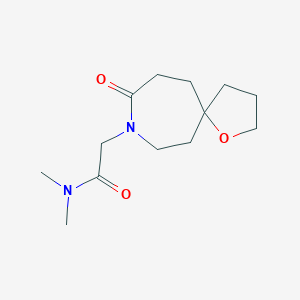 molecular formula C13H22N2O3 B5400966 N,N-dimethyl-2-(9-oxo-1-oxa-8-azaspiro[4.6]undec-8-yl)acetamide 
