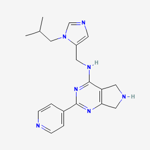 molecular formula C19H23N7 B5400972 N-[(1-isobutyl-1H-imidazol-5-yl)methyl]-2-(4-pyridinyl)-6,7-dihydro-5H-pyrrolo[3,4-d]pyrimidin-4-amine 