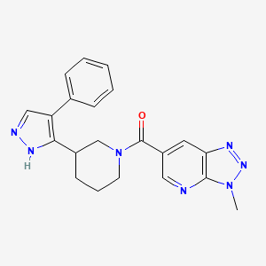 molecular formula C21H21N7O B5400999 (3-methyltriazolo[4,5-b]pyridin-6-yl)-[3-(4-phenyl-1H-pyrazol-5-yl)piperidin-1-yl]methanone 