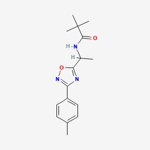 molecular formula C16H21N3O2 B5401019 2,2-dimethyl-N-{1-[3-(4-methylphenyl)-1,2,4-oxadiazol-5-yl]ethyl}propanamide 