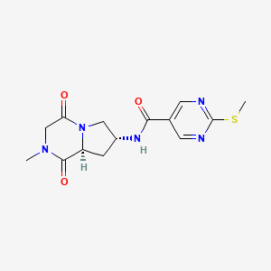 molecular formula C14H17N5O3S B5401025 N-[(7R,8aS)-2-methyl-1,4-dioxooctahydropyrrolo[1,2-a]pyrazin-7-yl]-2-(methylthio)pyrimidine-5-carboxamide 
