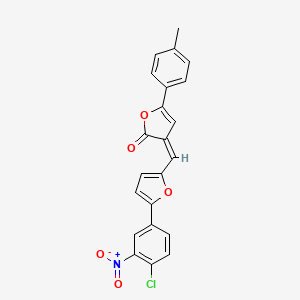 molecular formula C22H14ClNO5 B5401027 3-{[5-(4-chloro-3-nitrophenyl)-2-furyl]methylene}-5-(4-methylphenyl)-2(3H)-furanone 