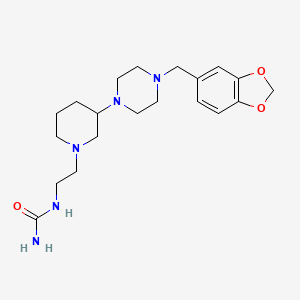 molecular formula C20H31N5O3 B5401053 N-(2-{3-[4-(1,3-benzodioxol-5-ylmethyl)-1-piperazinyl]-1-piperidinyl}ethyl)urea dihydrochloride 