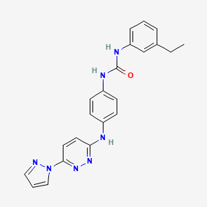 molecular formula C22H21N7O B5401065 N-(3-ethylphenyl)-N'-(4-{[6-(1H-pyrazol-1-yl)-3-pyridazinyl]amino}phenyl)urea 