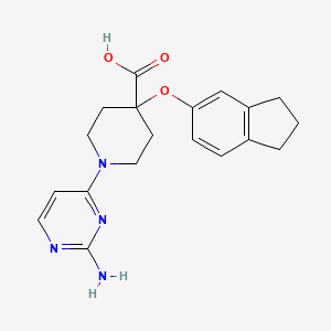 molecular formula C19H22N4O3 B5401079 1-(2-aminopyrimidin-4-yl)-4-(2,3-dihydro-1H-inden-5-yloxy)piperidine-4-carboxylic acid 