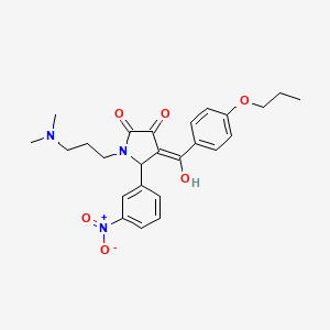 1-[3-(dimethylamino)propyl]-3-hydroxy-5-(3-nitrophenyl)-4-(4-propoxybenzoyl)-1,5-dihydro-2H-pyrrol-2-one