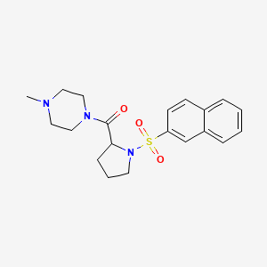 molecular formula C20H25N3O3S B5401101 1-methyl-4-[1-(2-naphthylsulfonyl)prolyl]piperazine 
