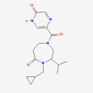 molecular formula C17H24N4O3 B5401119 4-(cyclopropylmethyl)-1-[(5-hydroxypyrazin-2-yl)carbonyl]-3-isopropyl-1,4-diazepan-5-one 