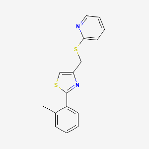 molecular formula C16H14N2S2 B5401121 2-({[2-(2-methylphenyl)-1,3-thiazol-4-yl]methyl}thio)pyridine 