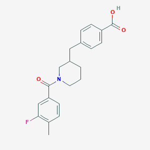 molecular formula C21H22FNO3 B5401158 4-{[1-(3-fluoro-4-methylbenzoyl)-3-piperidinyl]methyl}benzoic acid 