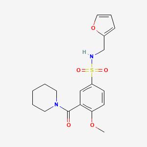molecular formula C18H22N2O5S B5401188 N-(2-furylmethyl)-4-methoxy-3-(1-piperidinylcarbonyl)benzenesulfonamide 